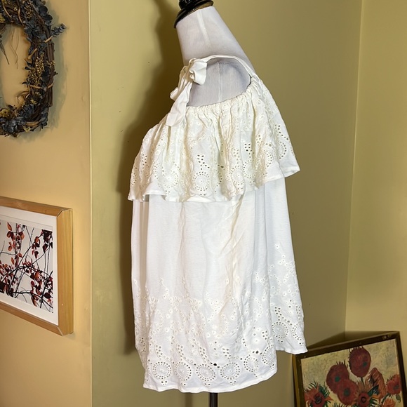 LUCKY Size 2x On/Off Shoulder Eyelet EmbroideredTop Pullover Romantic $99 NEW - Picture 8 of 16